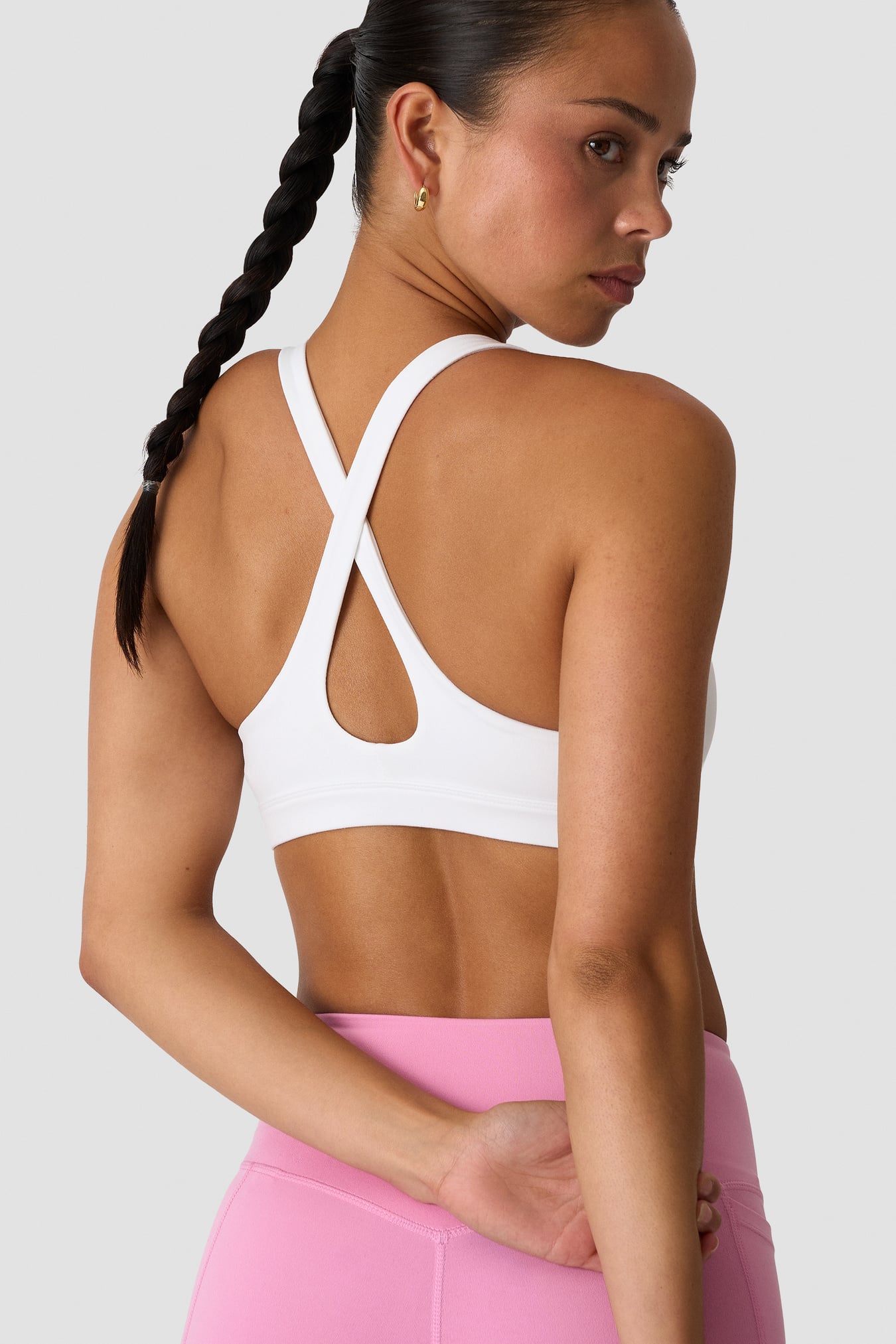 Luxe V-neck Sports Bra White Snow - image 2