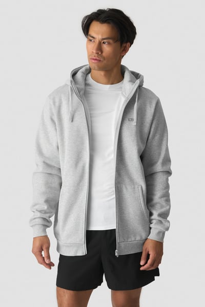 Everyday Zip Hoodie Light Grey Melange - undefined