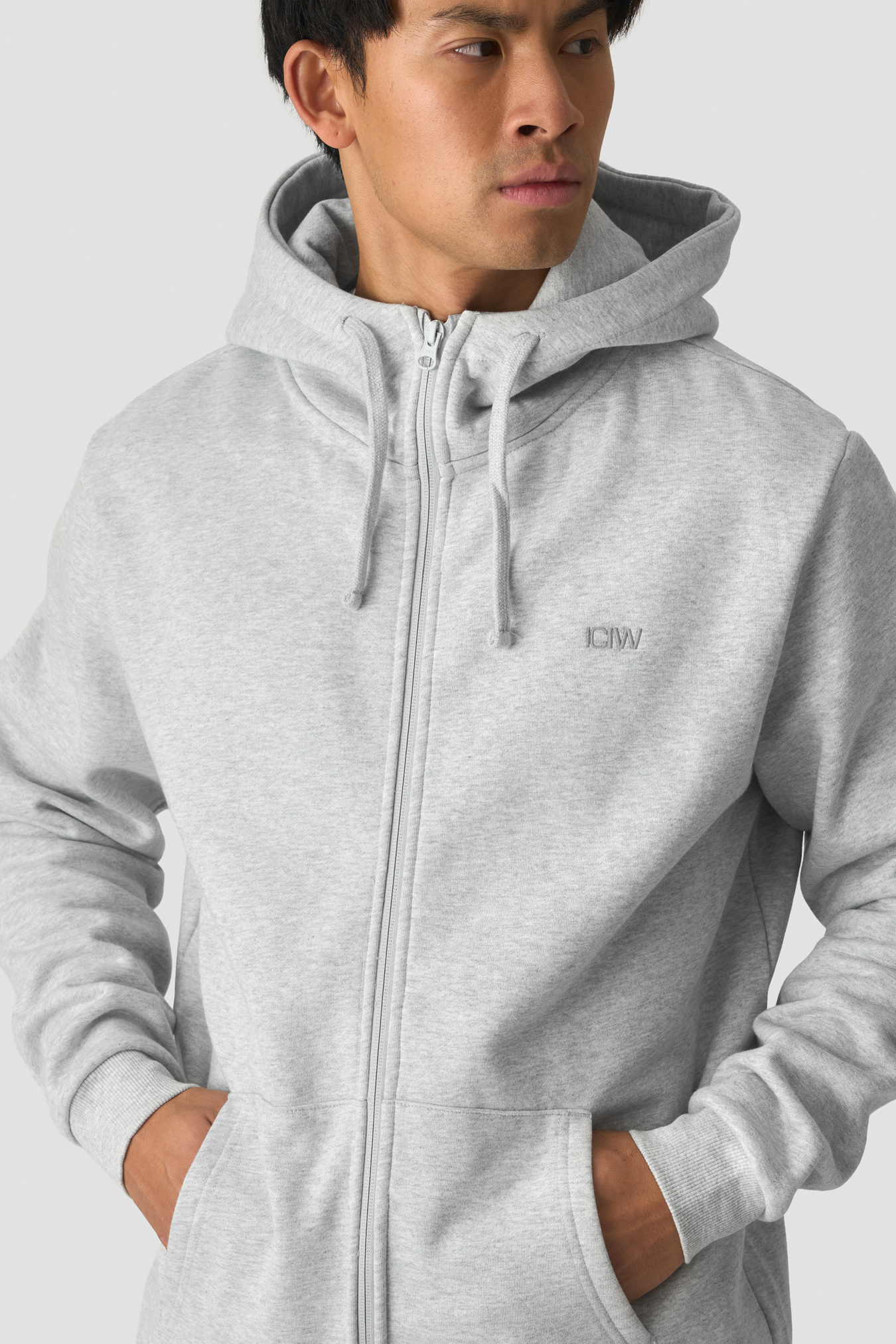 Everyday Zip Hoodie Light Grey Melange - afbeelding 4