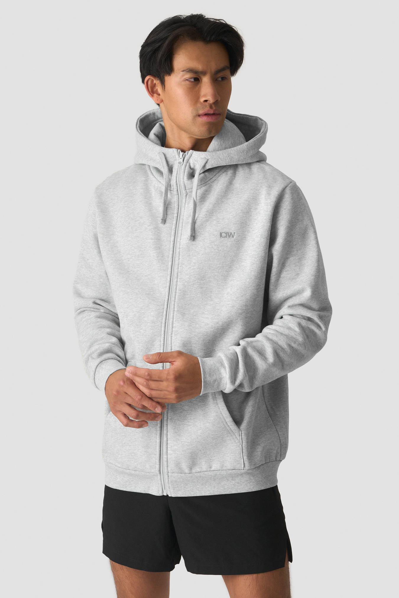 Everyday Zip Hoodie Light Grey Melange - afbeelding 2