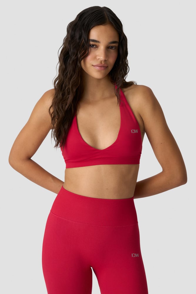 Define Seamless Halter Sports Bra Bright Red
