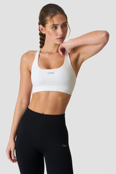 Define Seamless Racer Back Sports Bra White Snow - undefined