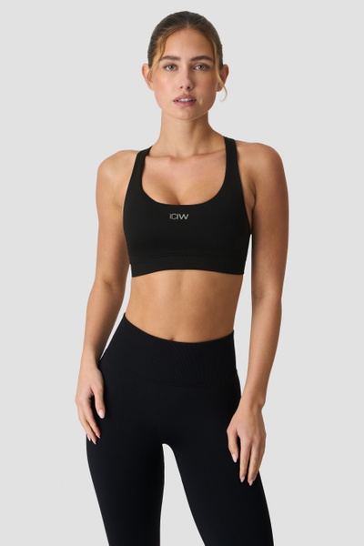 Define Seamless Racer Back Sports Bra Black - undefined