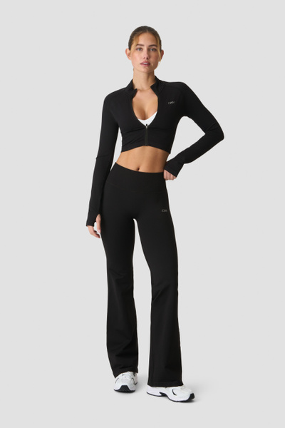Define Seamless Cropped Zip Jacket Black - undefined