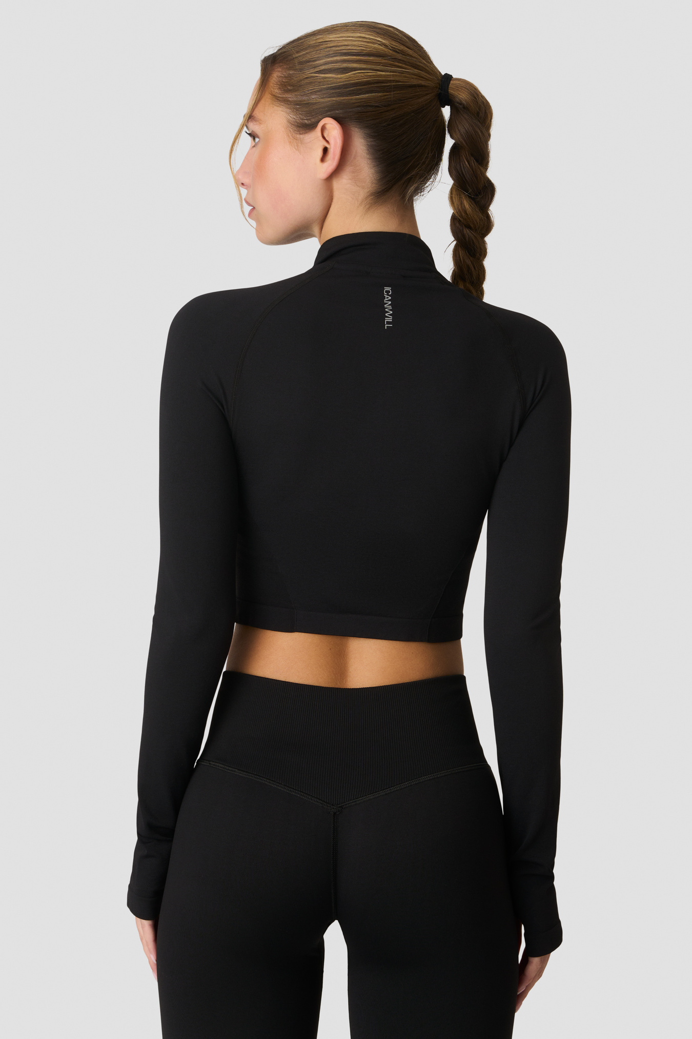 Define Seamless Cropped Zip Jacket Black - billede 6