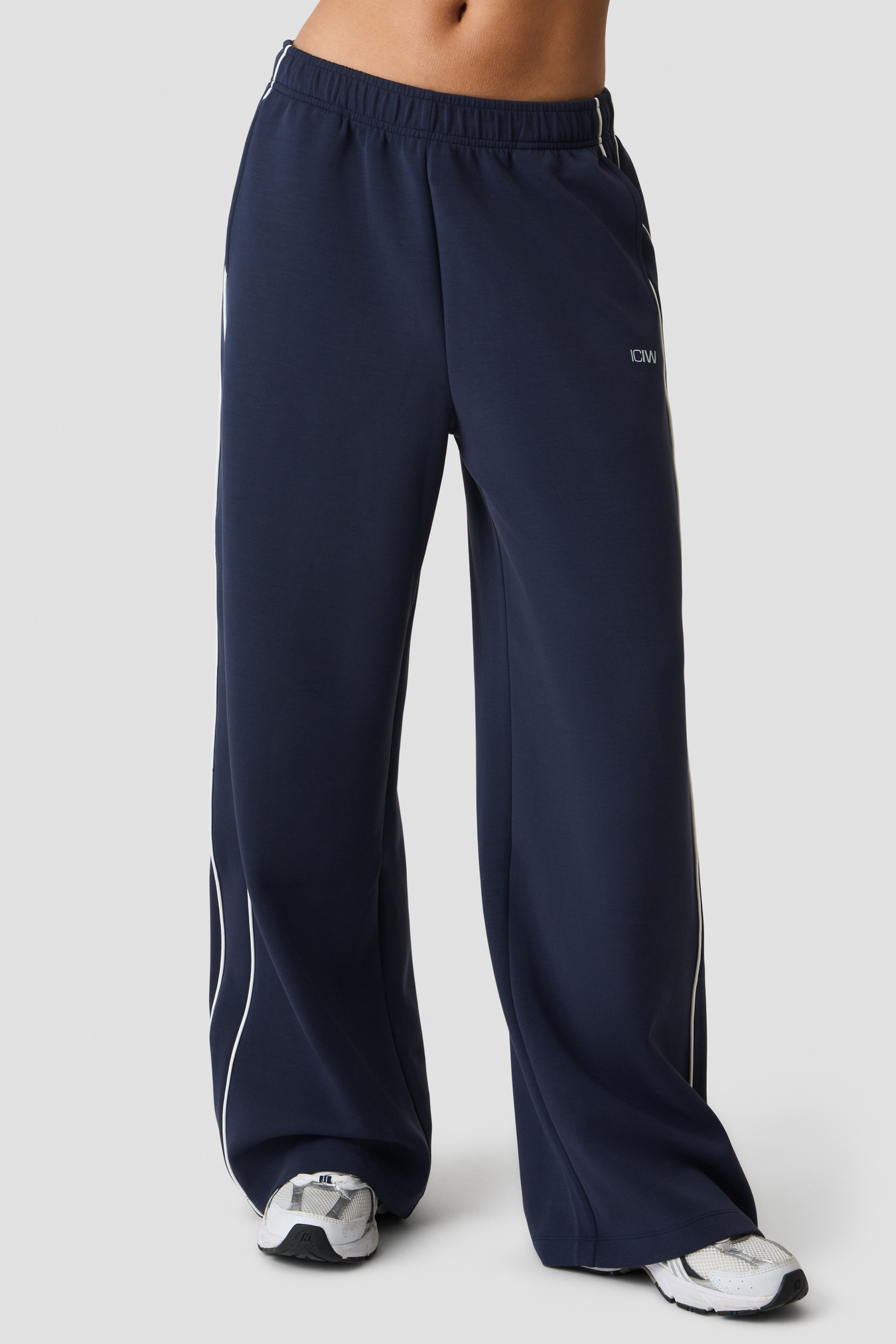 Contrast Straight Leg Pants Midnight Blue - bilde 3