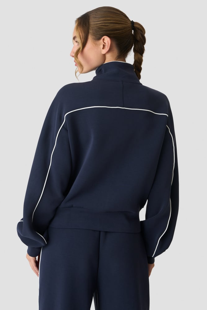 Contrast Zip Jacket Midnight Blue