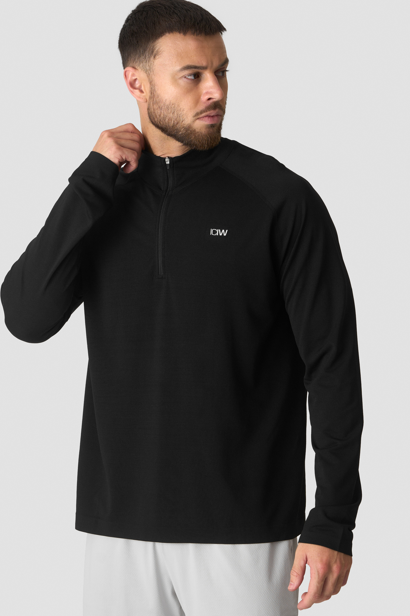 Stride 1/4 Longsleeve Black - afbeelding 1