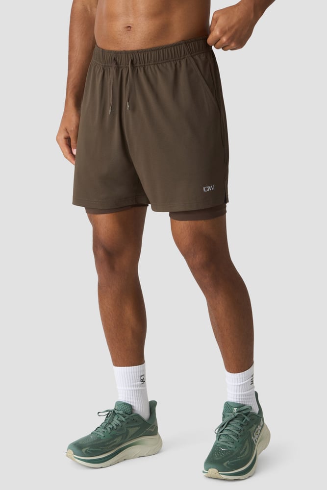 Stride 2-In-1 Shorts Forest Brown