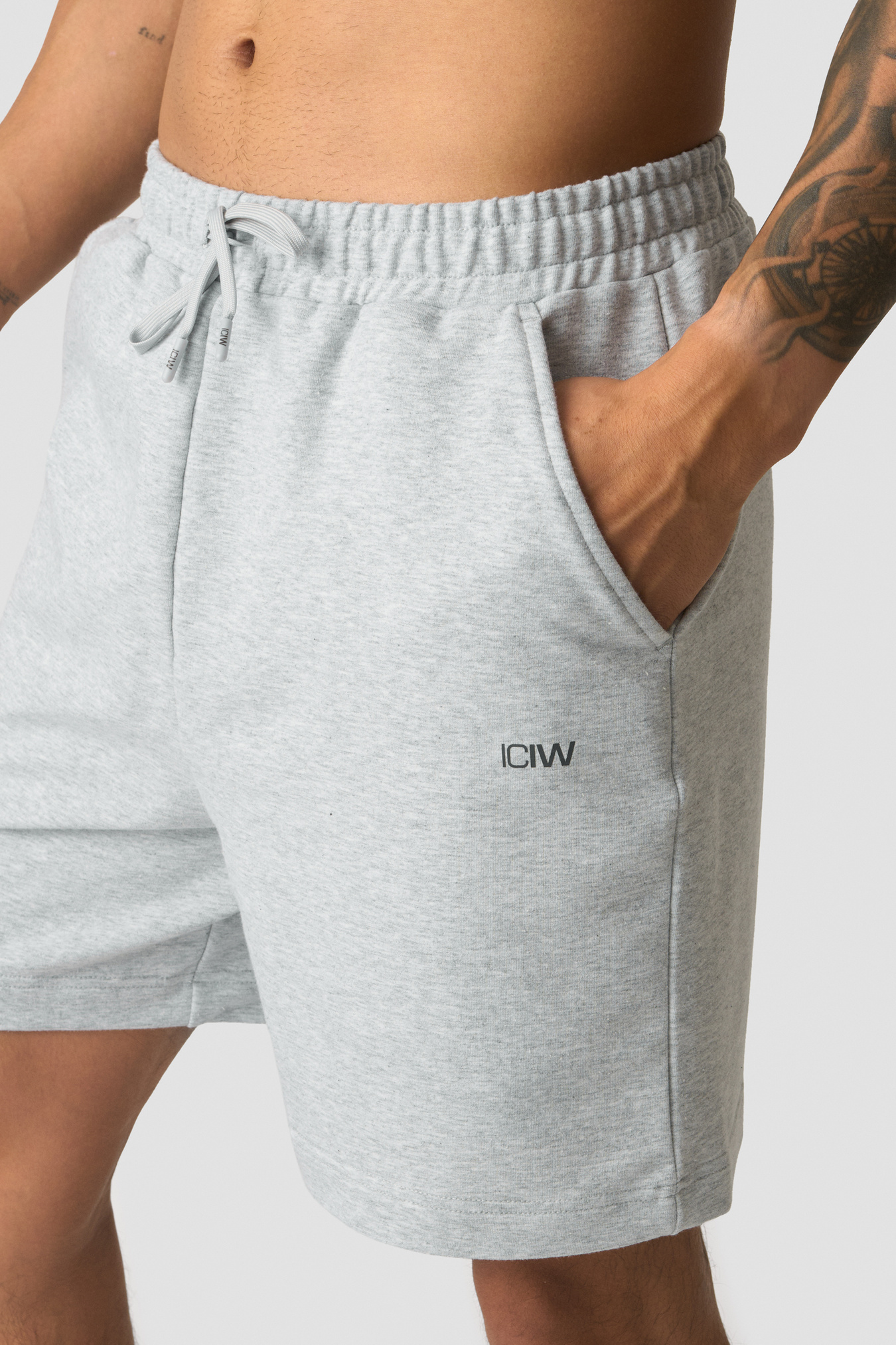 Stride Sweat Shorts Light Grey Melange - afbeelding 3