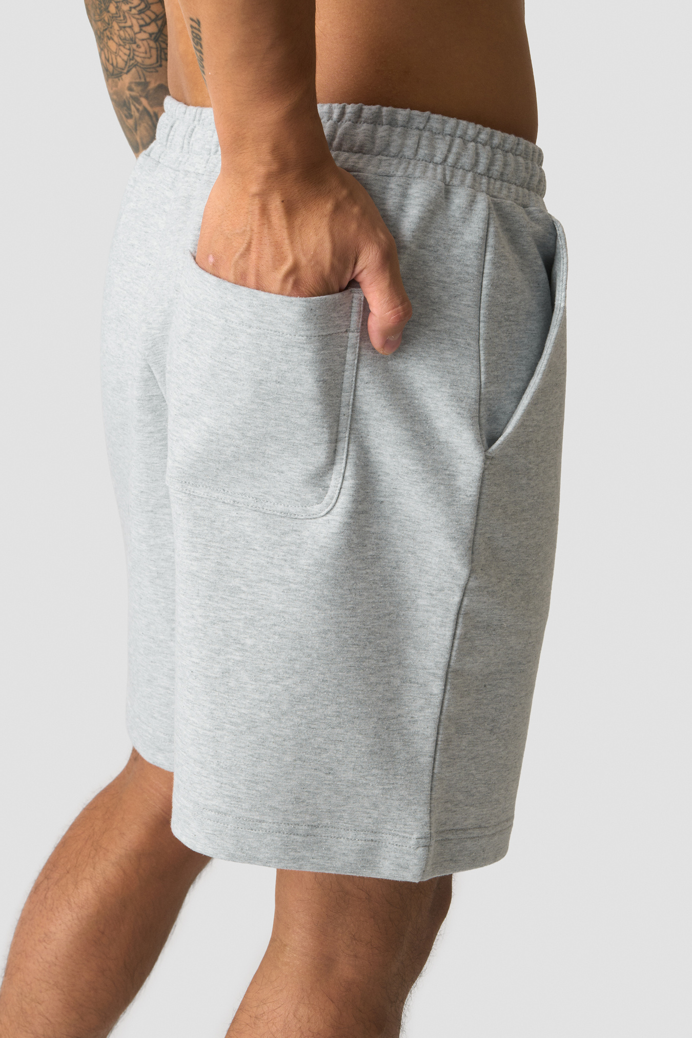 Stride Sweat Shorts Light Grey Melange - afbeelding 4