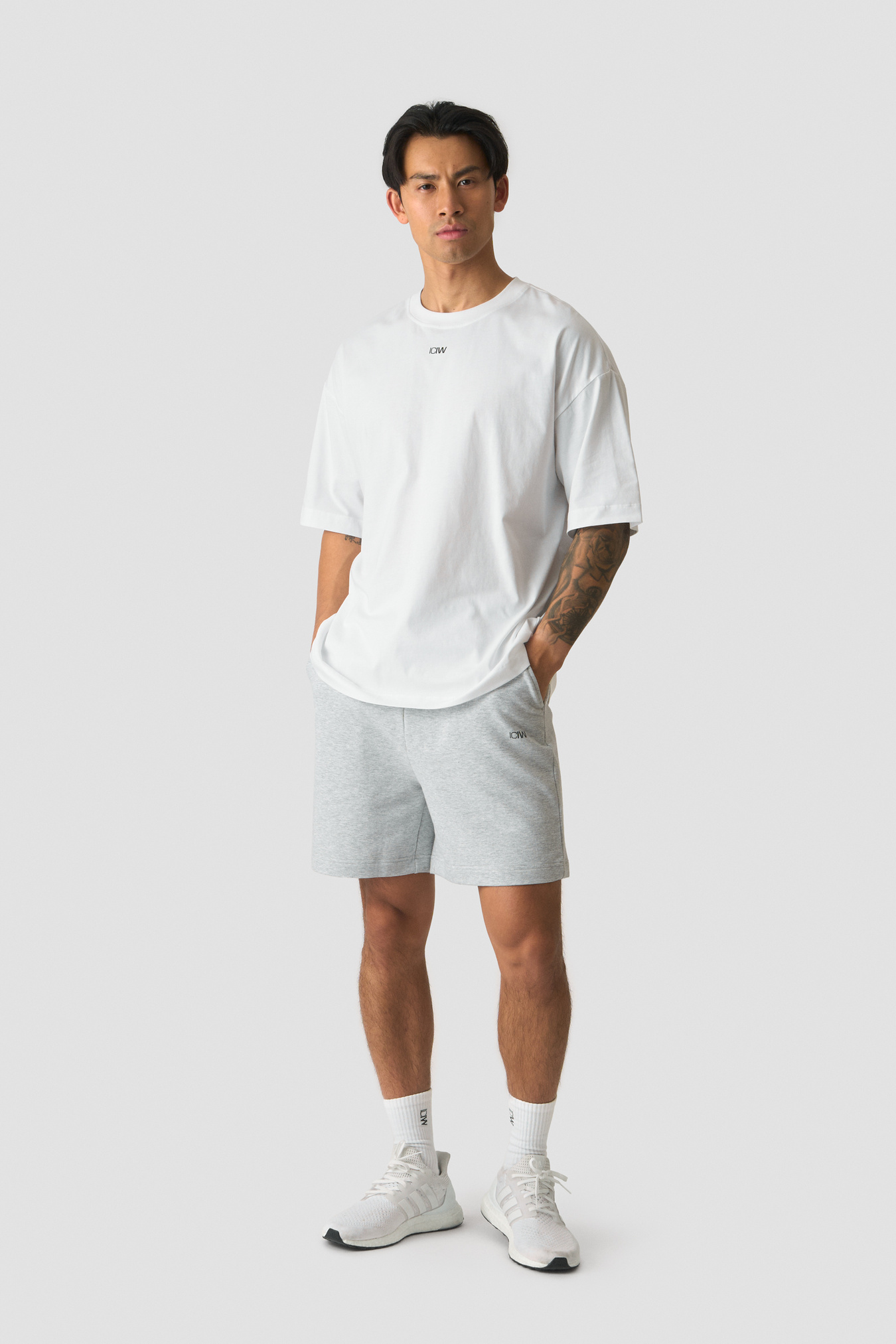 Stride Sweat Shorts Light Grey Melange - afbeelding 5