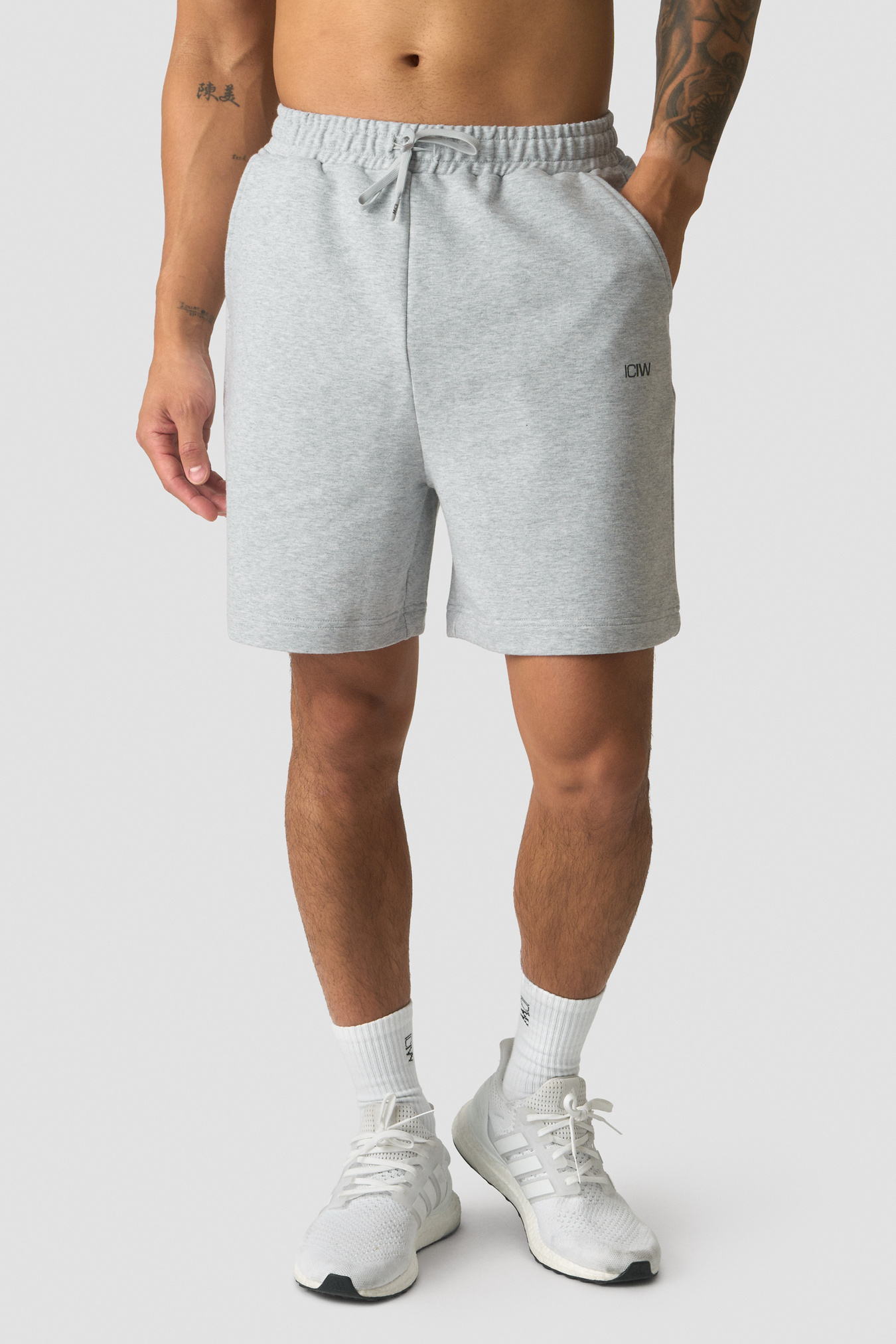 Stride Sweat Shorts Light Grey Melange - afbeelding 1