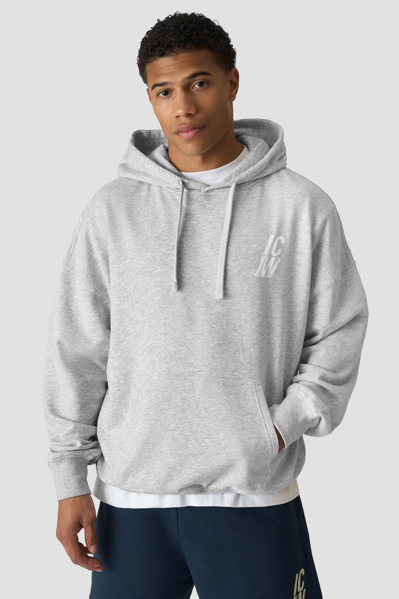 Everyday Terry Relaxed Hoodie M Light Grey Melange - kuva 2