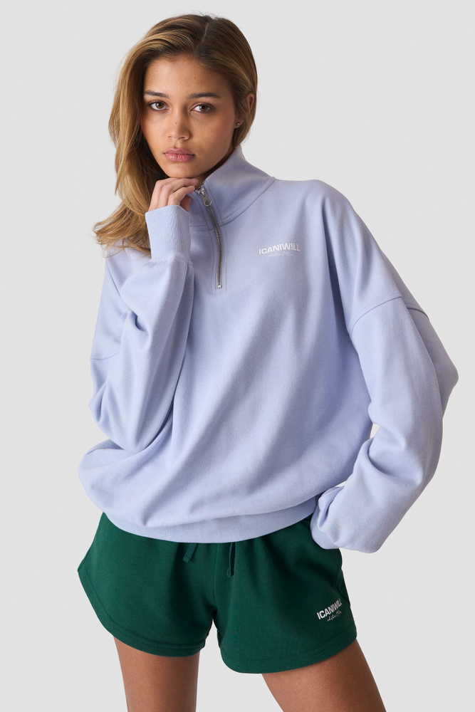 Everyday Terry 1/4 Zip Sweatshirt Pale Blue