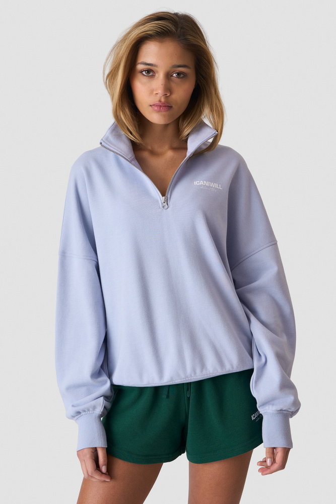 Everyday Terry 1/4 Zip Sweatshirt Pale Blue