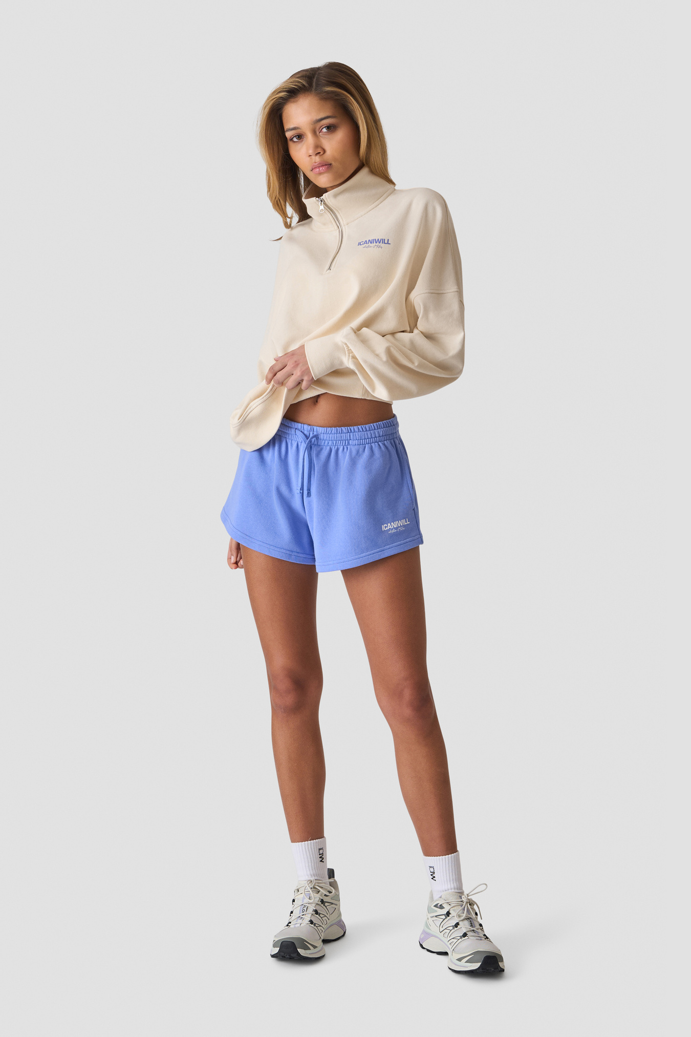 Everyday Terry 1/4 Zip Sweatshirt Cream - kuva 5