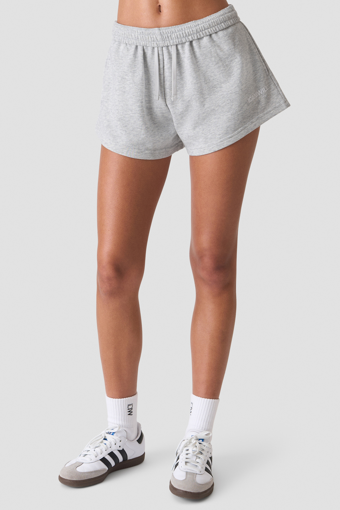 Everyday Terry High Waist Shorts W Light Grey Melange - image 4