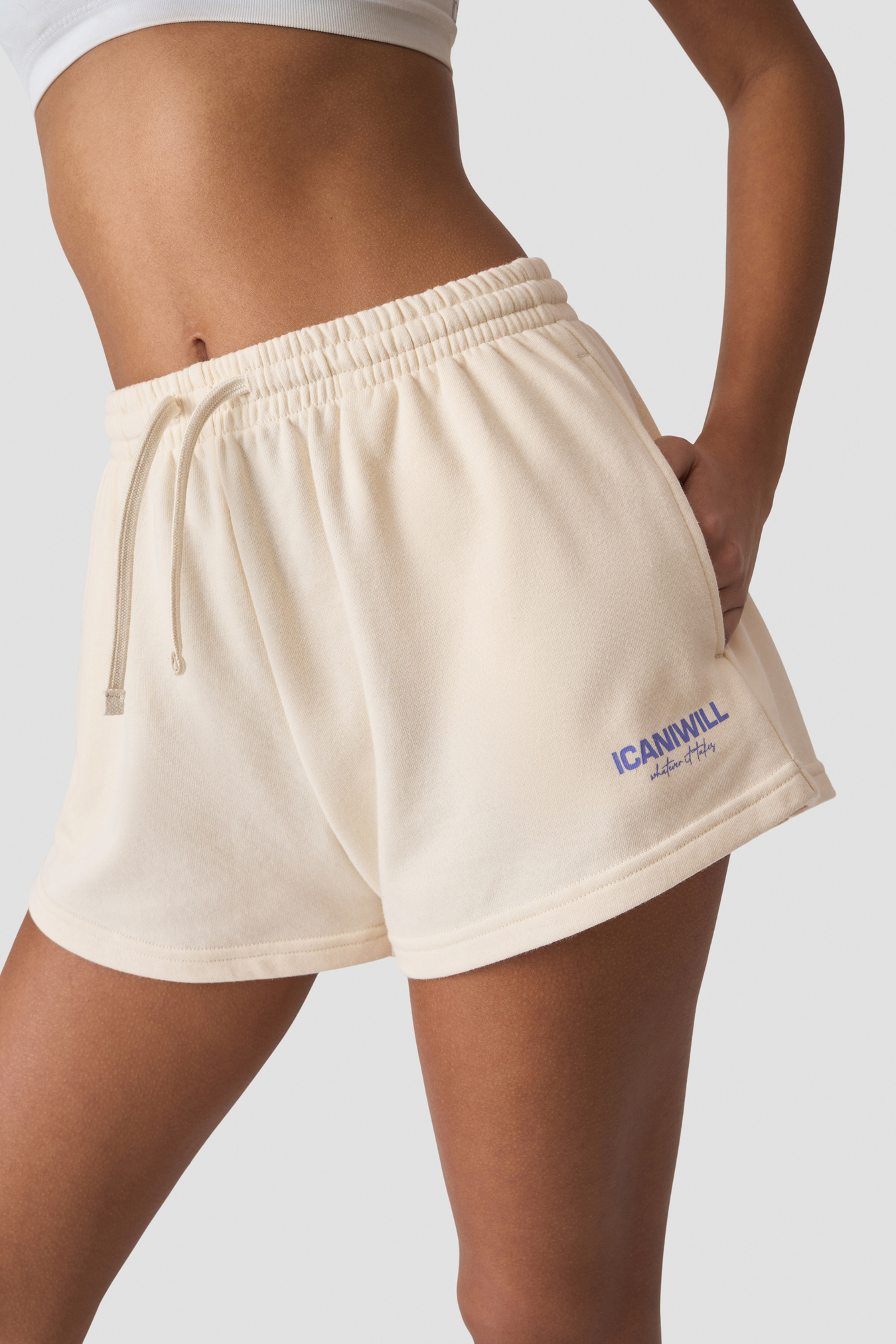 Everyday Terry High Waist Shorts W Cream - image 5