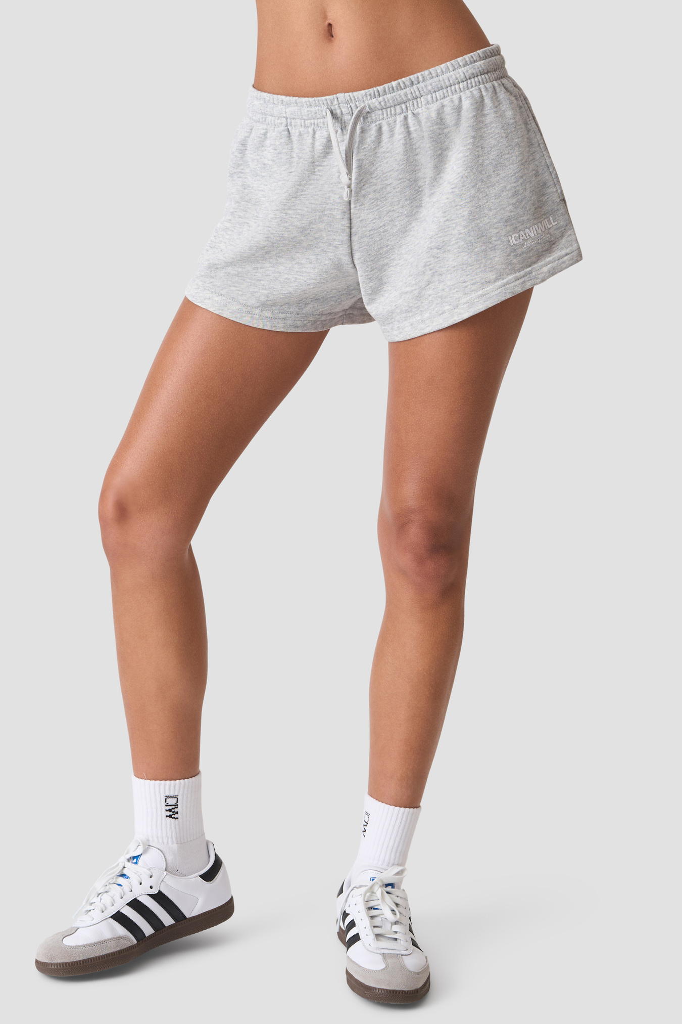 Everyday Terry Mid Shorts Light Grey Melange - kuva 1