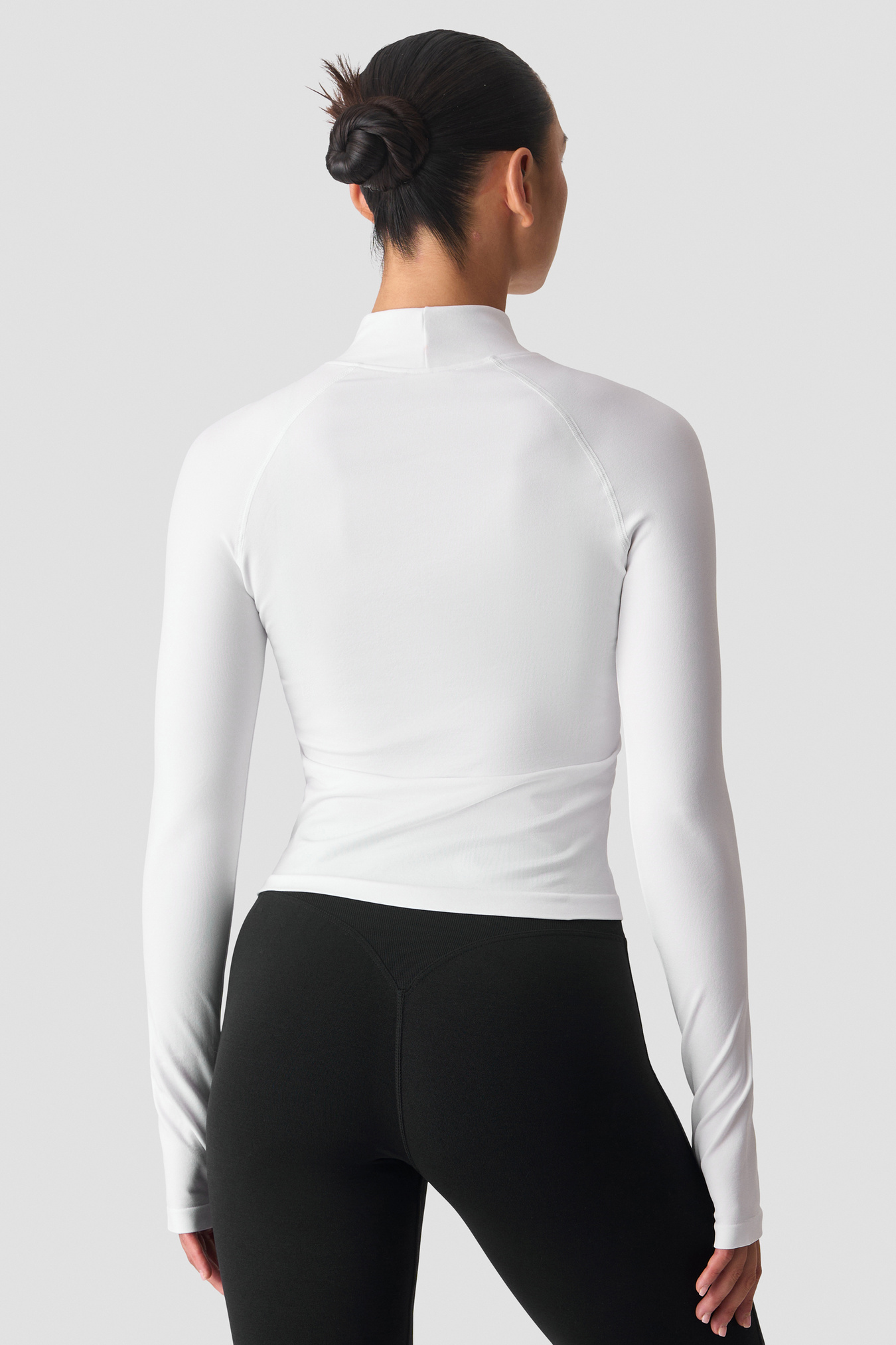 Smooth Seamless 1/2 Zip Long Sleeve White Snow - kuva 4