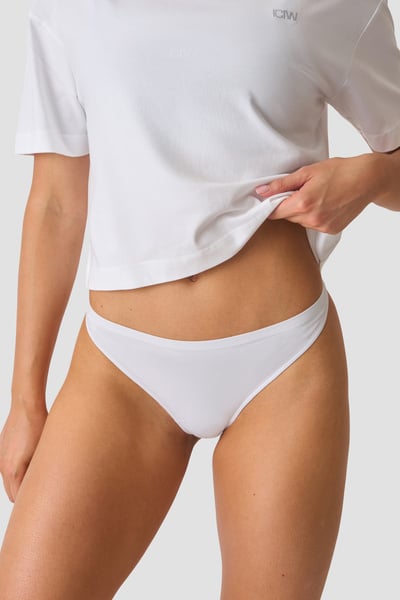 Smooth Seamless Strappy Thong 2-pack White - White