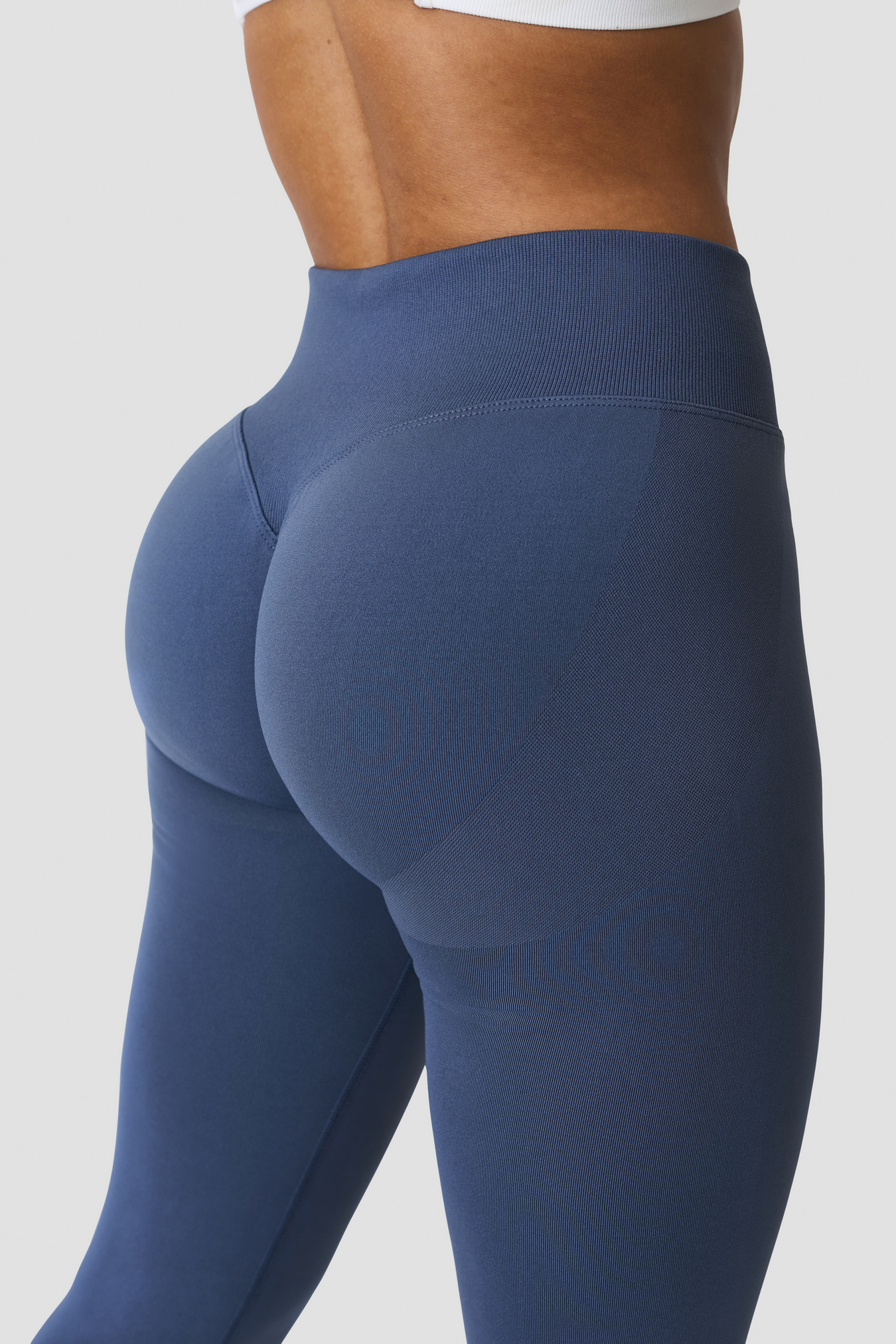 Smooth Seamless V-Shape Tights Dusty Twilight Blue - afbeelding 1