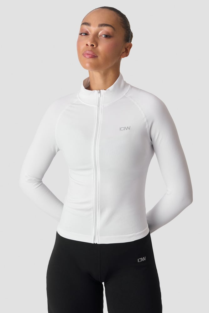 Sculpt Zip Long Sleeve White | ICIW