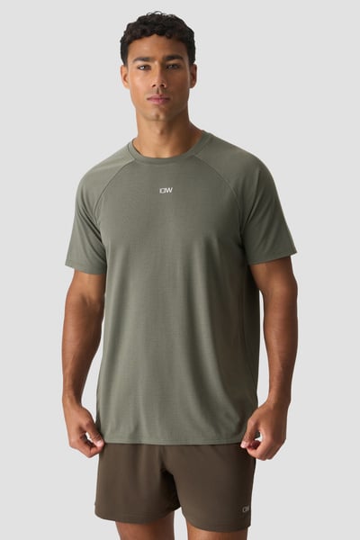 Stride Raglan Tee Dri-Release Warm Green - Green