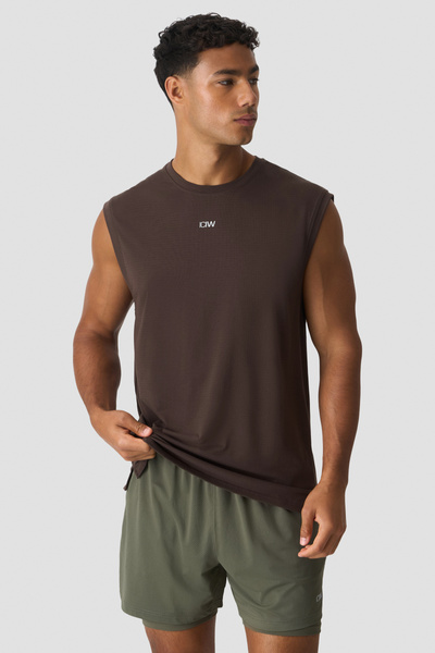 Stride Sleeveless Tee Dri-Release Emberwood - Brown