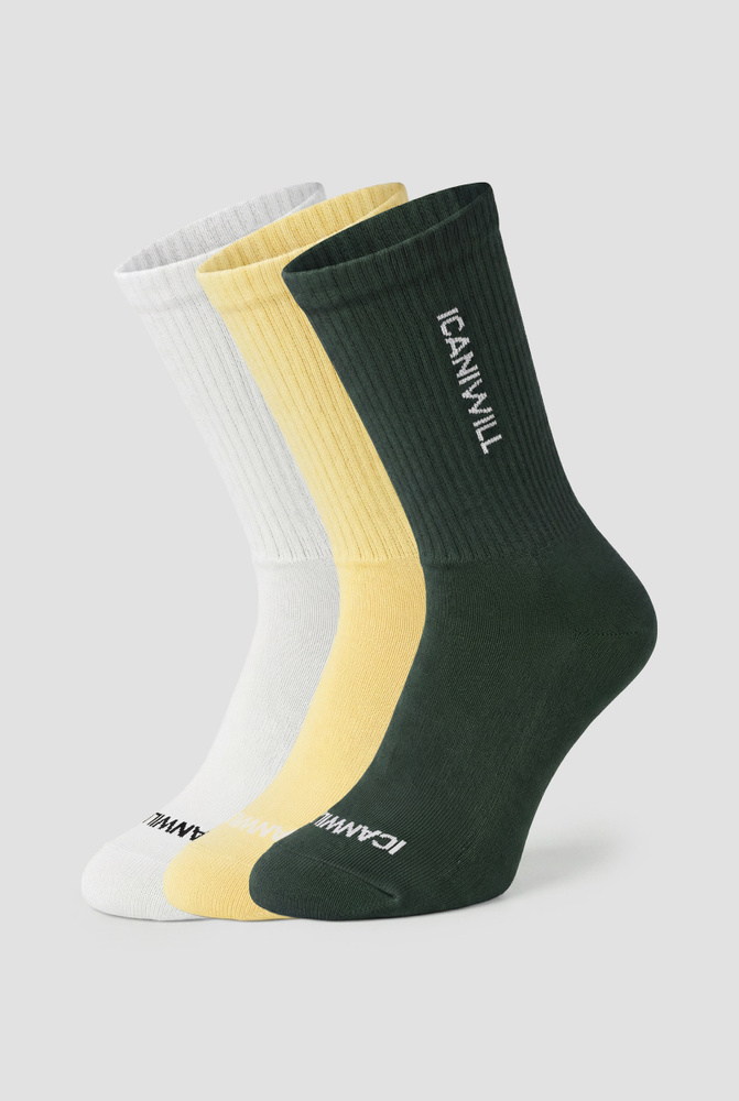 Training Logo Sock 3-Pack White/Green/Yellow