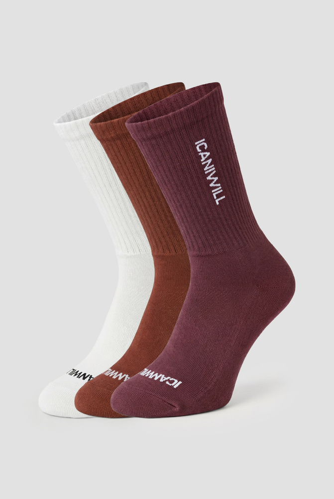 Training Logo Sock 3-Pack White/Red/Maroon Red