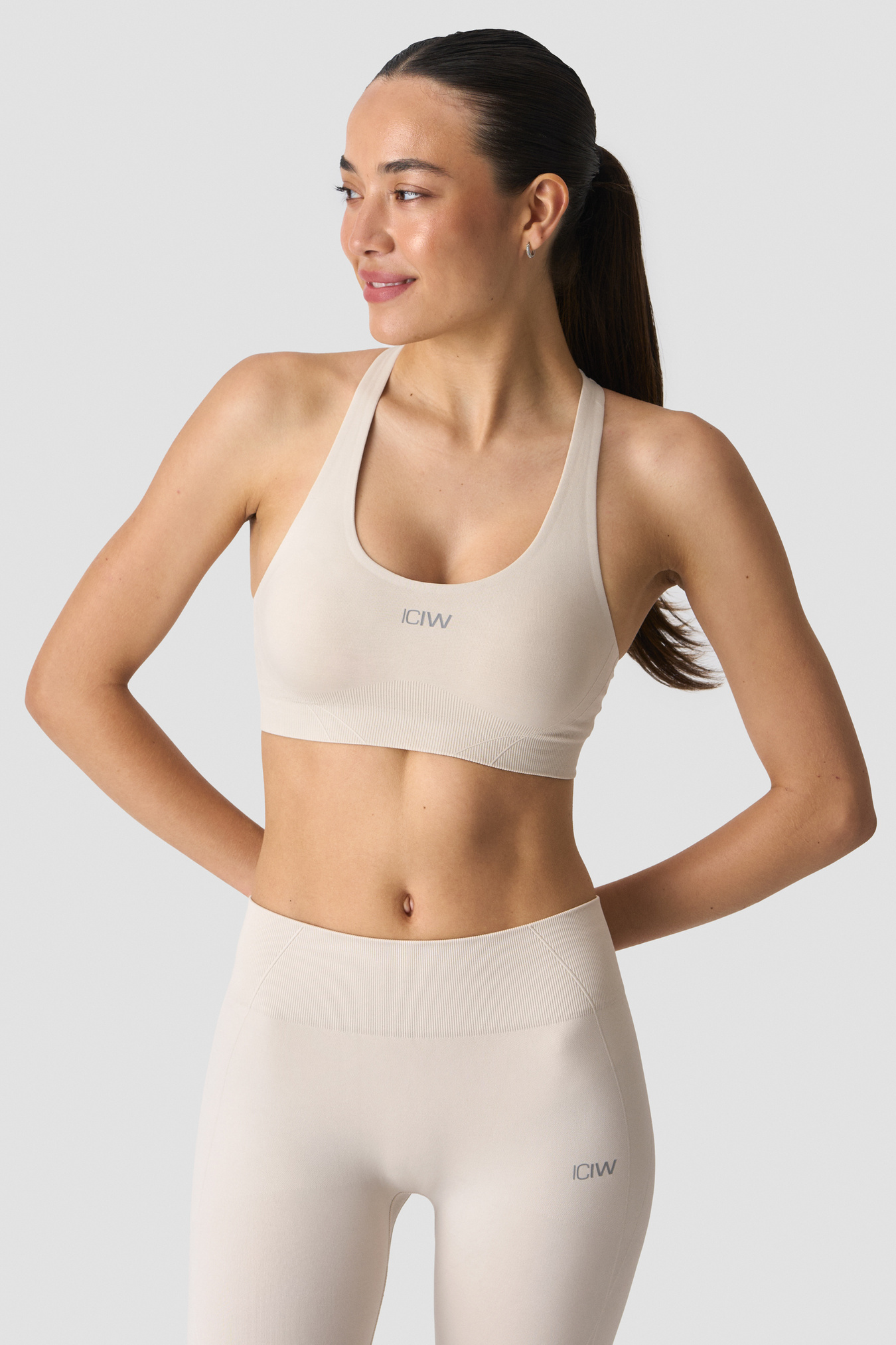 Shape Mid Support Sports Bra Light Beige - image 1