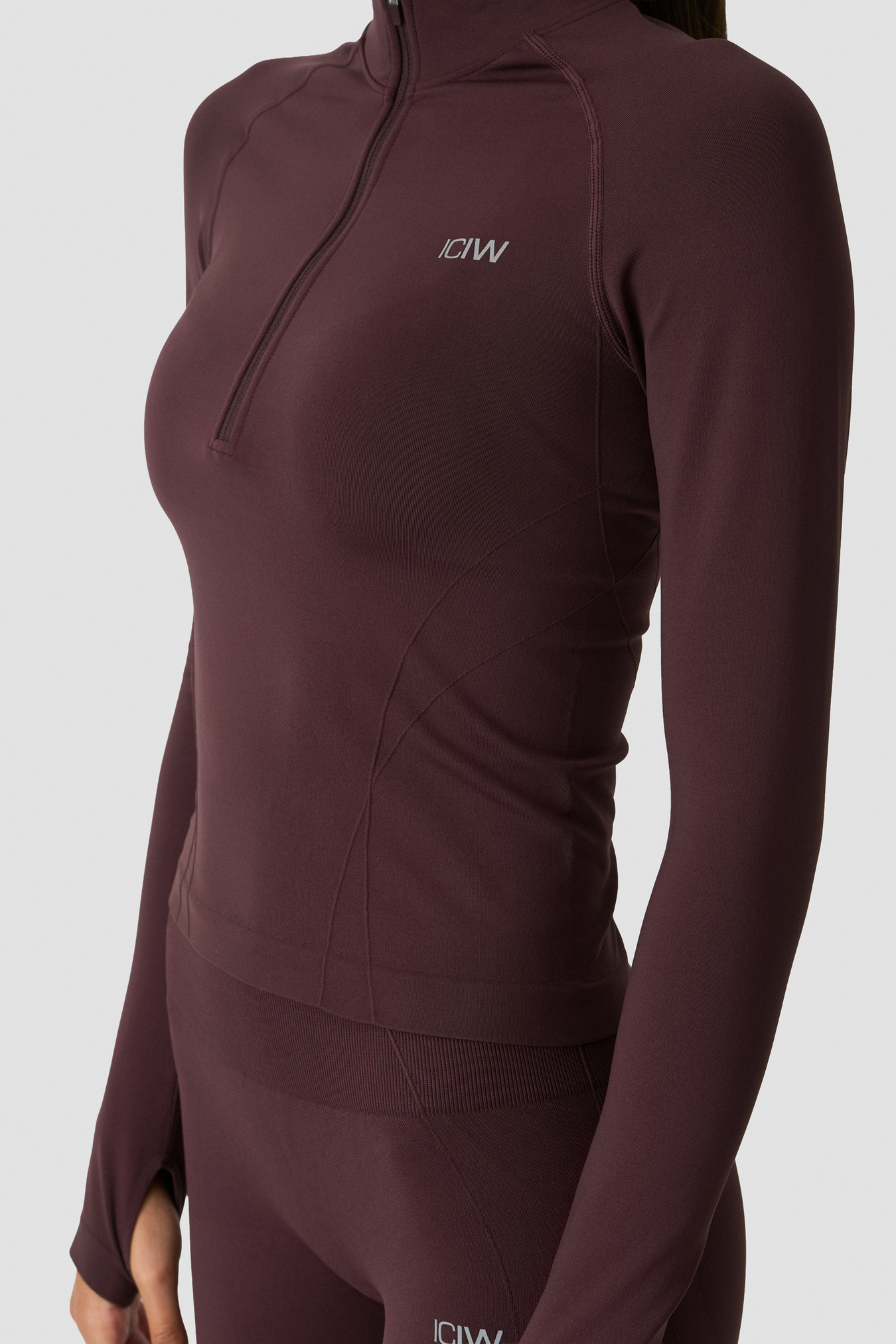 Shape 1/2 Zip Long Sleeve Espresso - image 5
