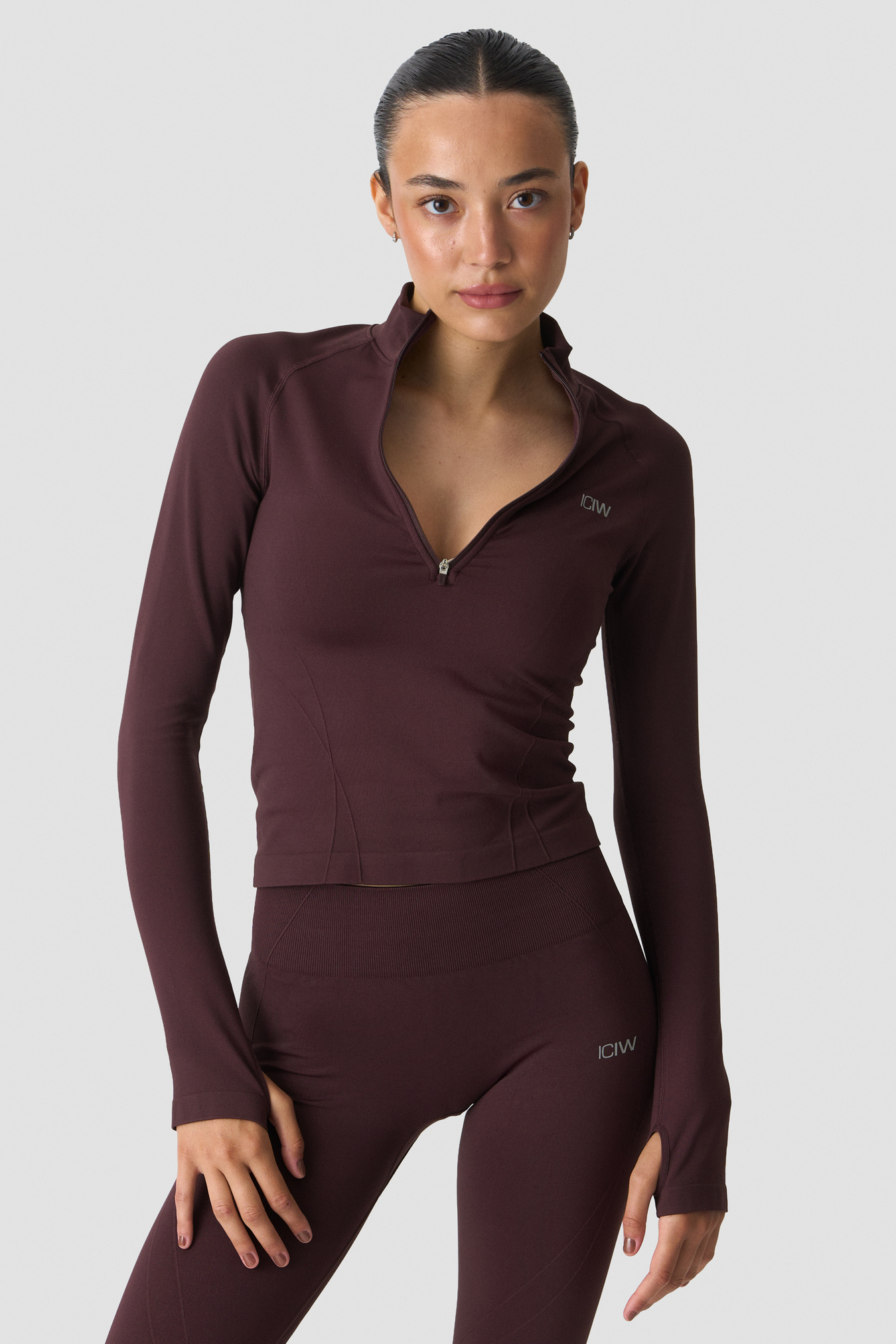 Shape 1/2 Zip Long Sleeve Espresso - image 2