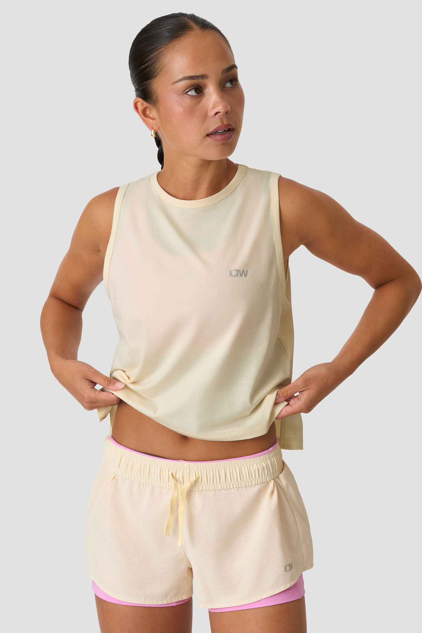 Mirage Cropped Singlet Pale lemon - kuva 1