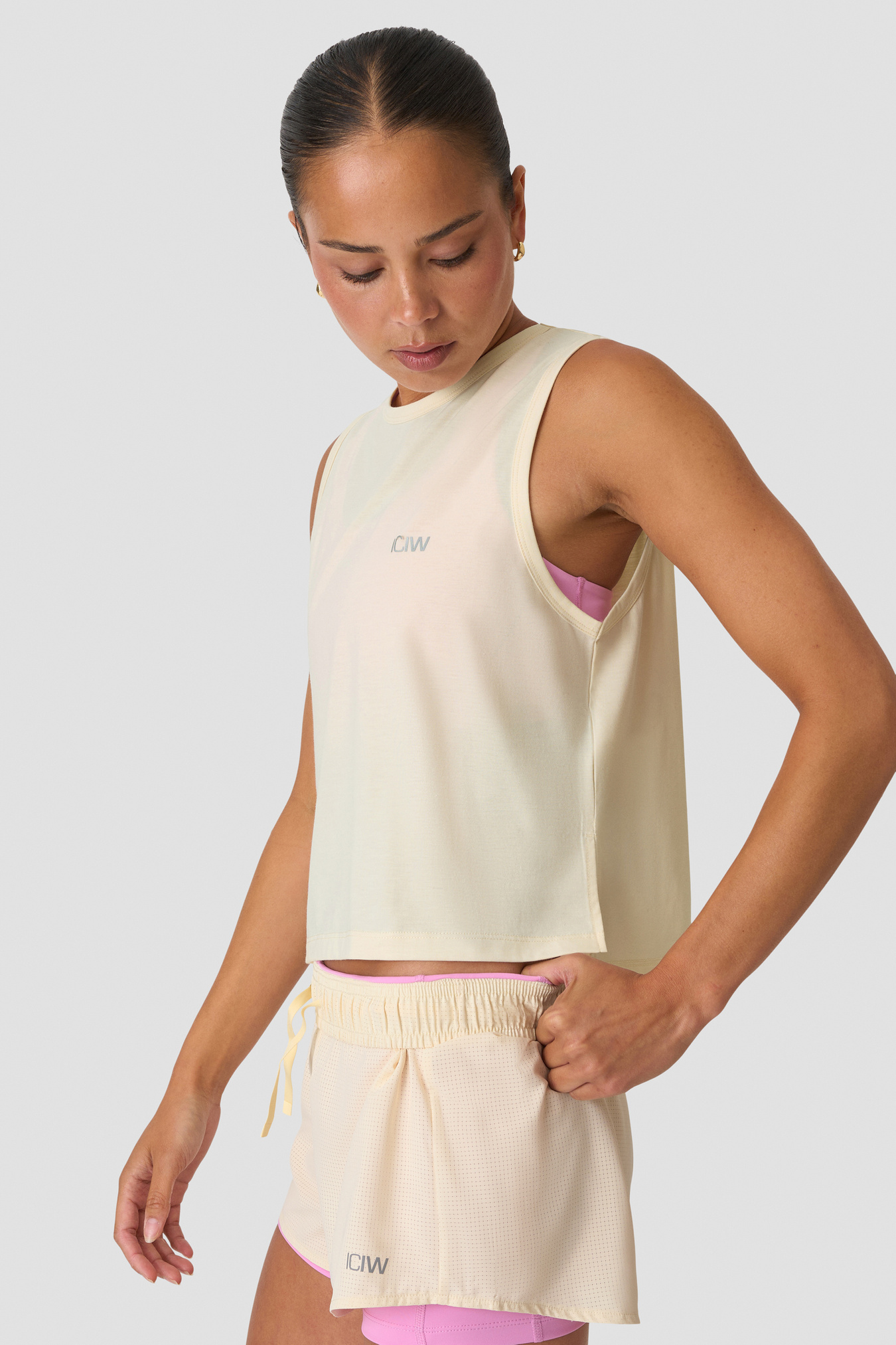 Mirage Cropped Singlet Pale lemon - kuva 3