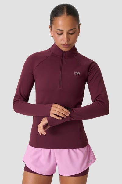 Mirage Midlayer 1/2 Zip Dark mahogany - Punainen