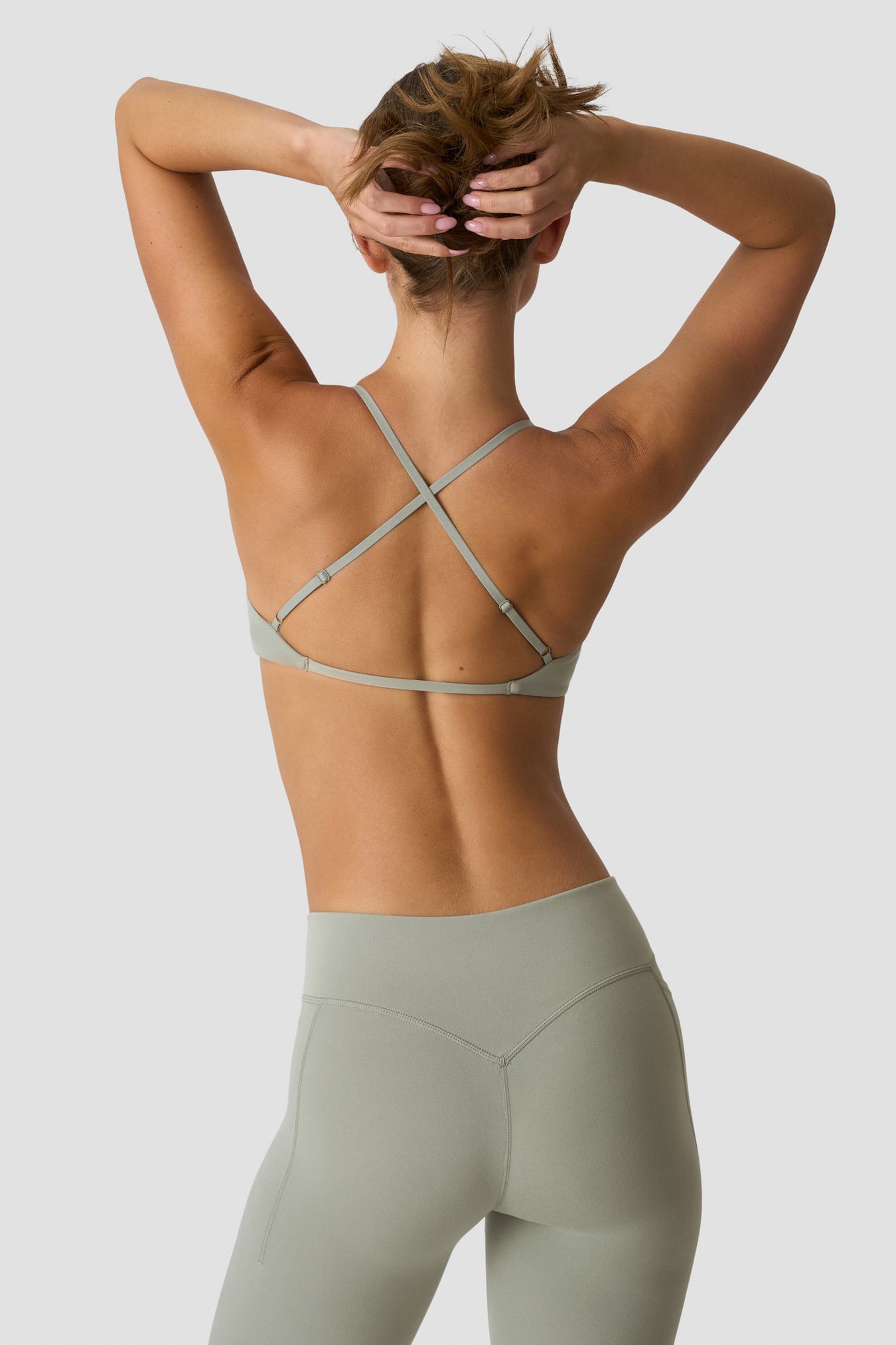 Luxe Strappy Sports Bra Dusty Sage Green - image 3