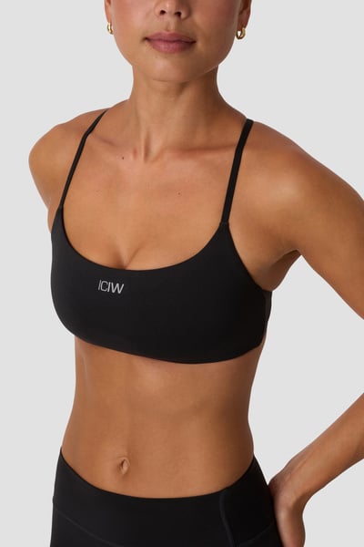 Luxe Strappy Sports Bra Black - Black