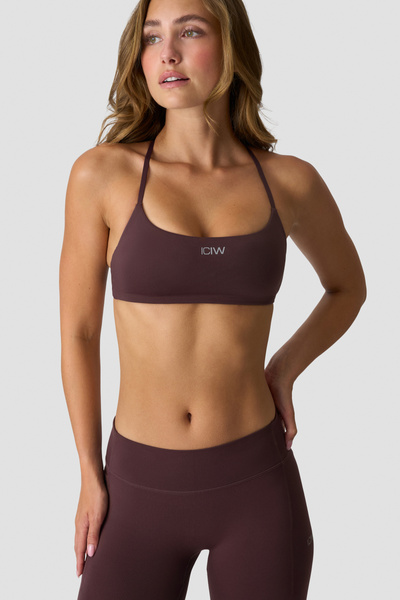 Luxe Strappy Sports Bra Espresso - Brown