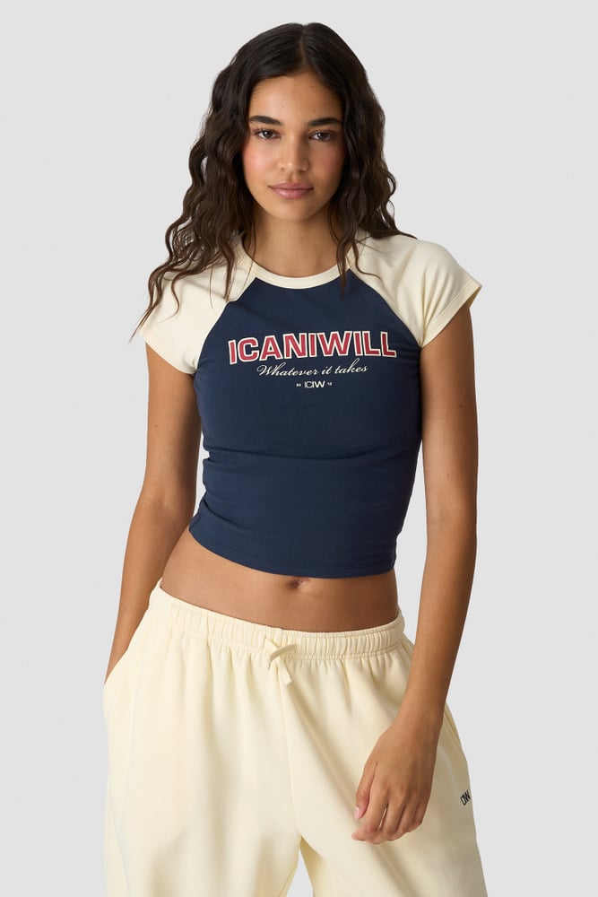 Everyday Raglan Tee Print Midnight Blue