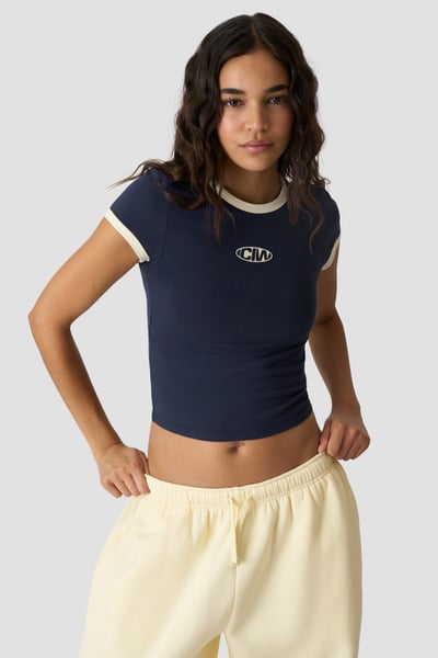 Everyday Baby Tee Print Midnight Blue - Blauw