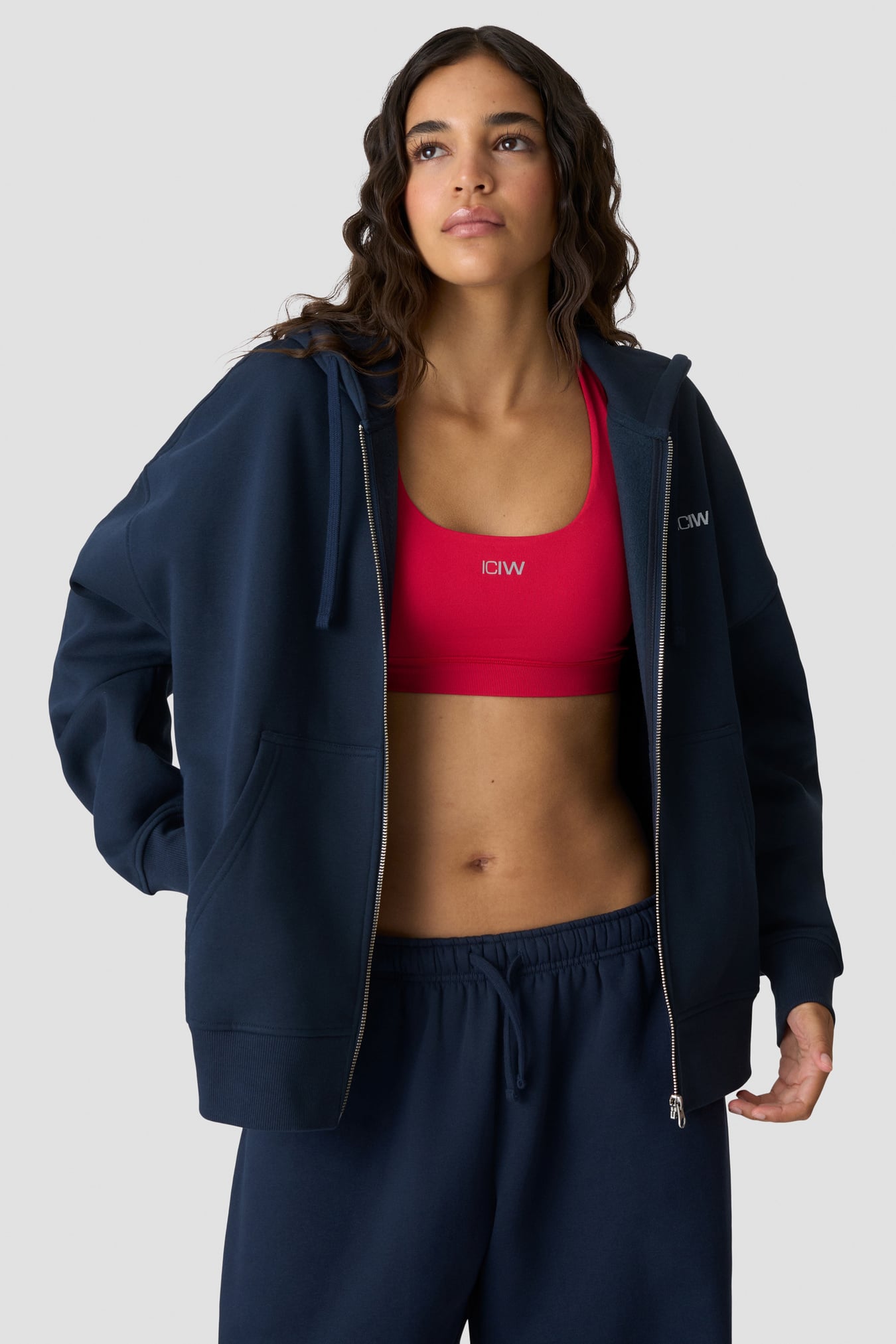 Everyday Relaxed Hoodie Zip Midnight Blue - kuva 1