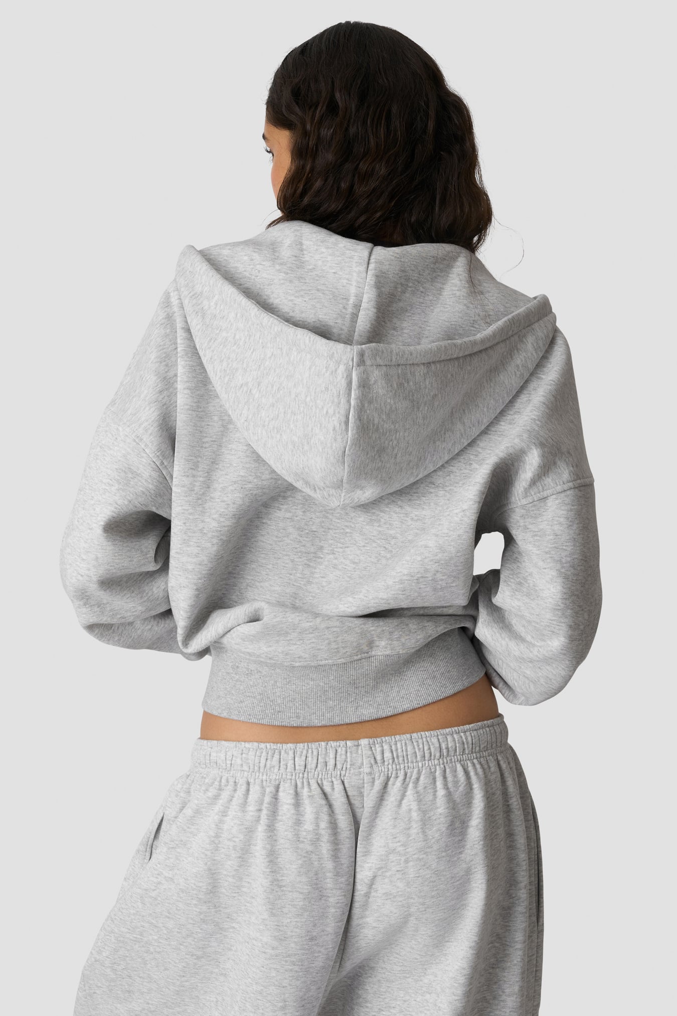 Everyday Relaxed Hoodie Zip Light Grey Melange - kuva 3