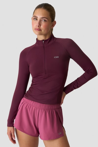 Define Seamless 1/2 Zip Dark Mahogany - undefined