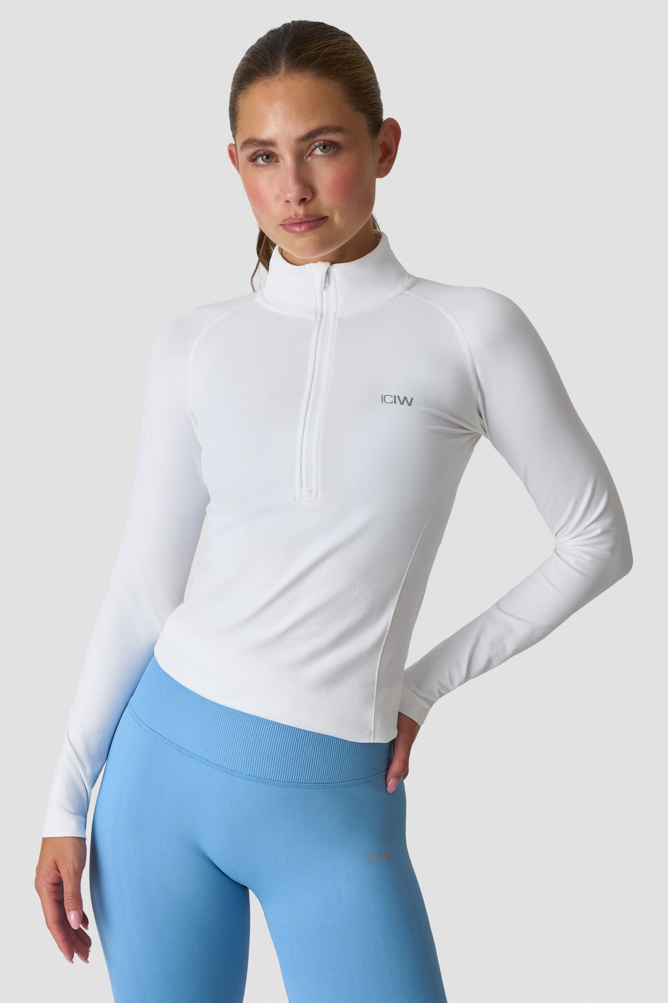 Define Seamless 1/2 Zip White Snow - image 1