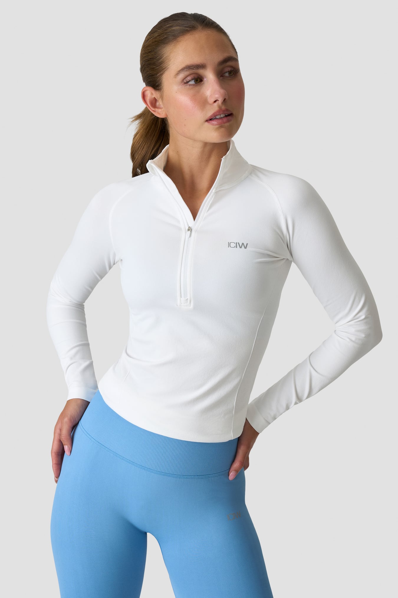 Define Seamless 1/2 Zip White Snow - image 3