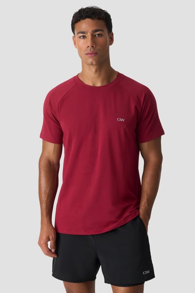 Workout Raglan Tee Dark Berry - Rosso