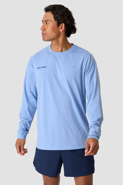 Mirage Dri-release Long Sleeve Print Midday blue - Blå